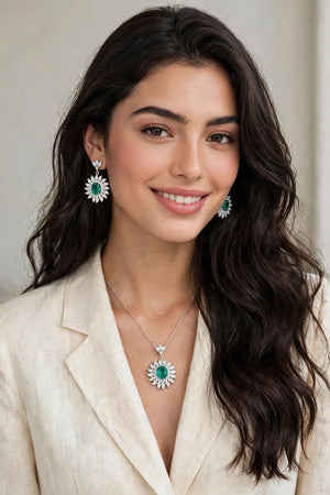 Mermaid glow 925 Silver pendant set