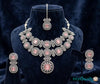Niyoush Blush Pink Reverie Silver Necklace Set with Earrings & Tikka -
