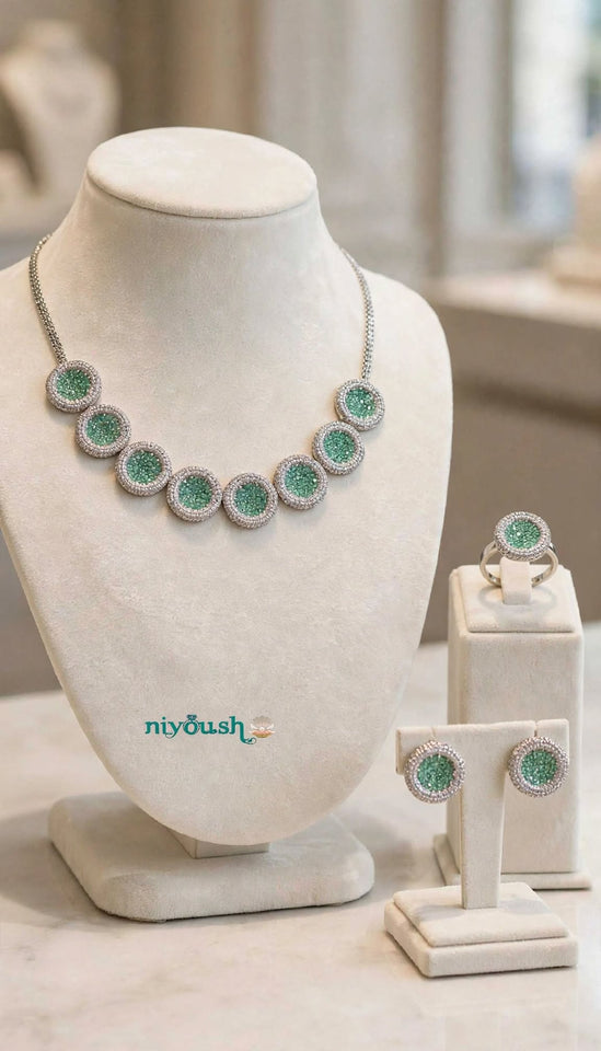 Sea Aura Circular Set | Necklace, Ring & Earrings