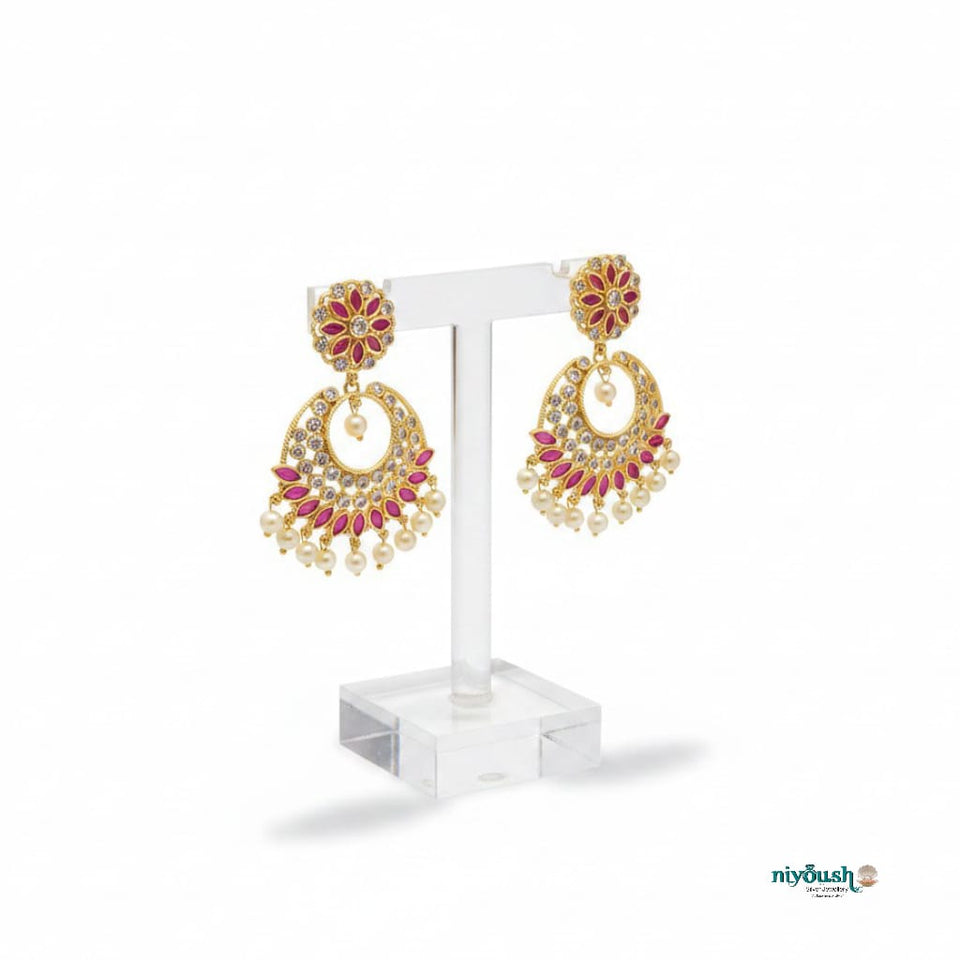 Red rose Artificial Earrings