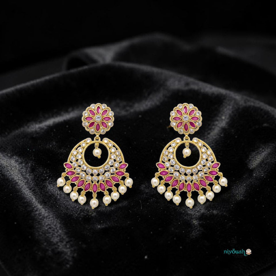 Red rose Artificial Earrings