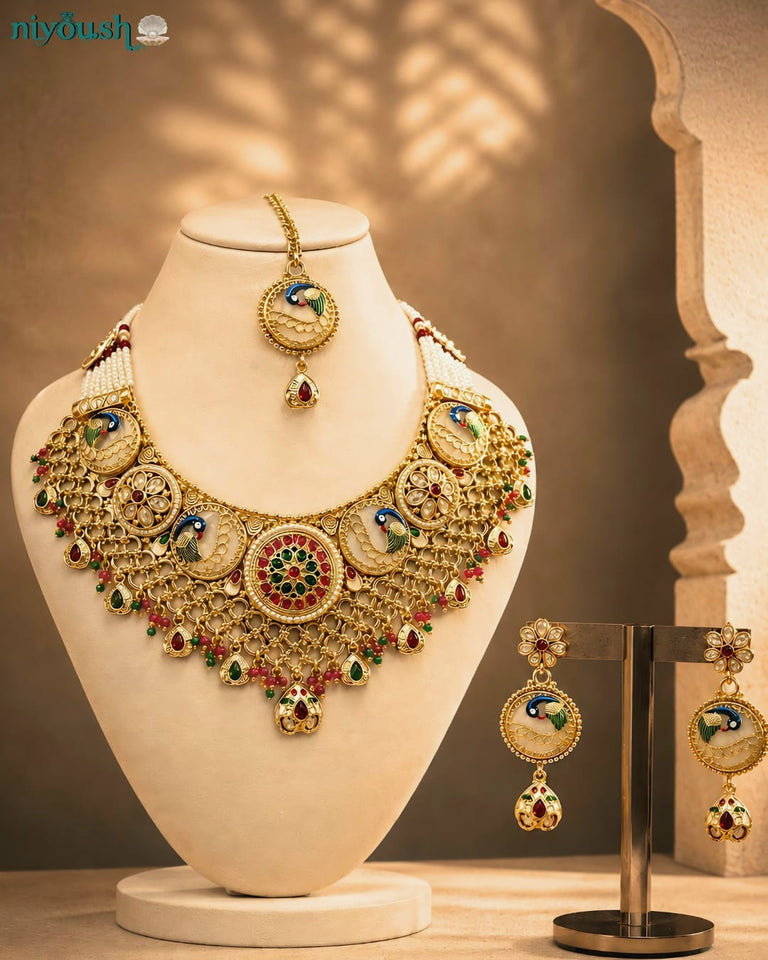 Mor pankh Artificial bridal set