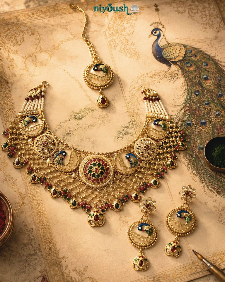 Mor pankh Artificial bridal set