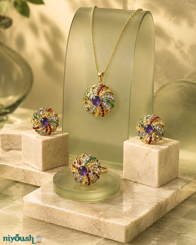 Prism  Aura artificial pendant set