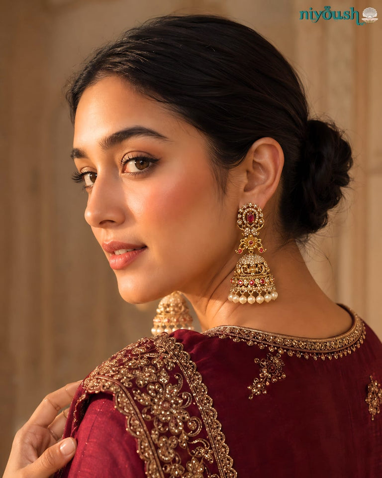 Surajkiran gold plated jhumkas