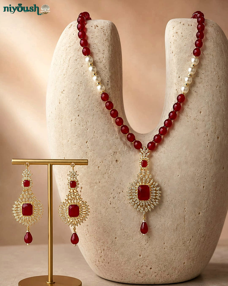 Niyoush Rubina 925 Silver Set with zircons