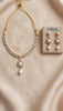 Sadaf Leaf Real Pearl 925 Silver Gold Plated Necklace Set