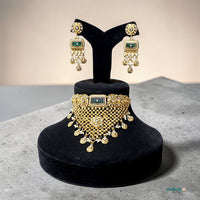 Zeenat emerald choker set