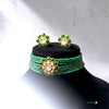 Emerald Bloom Kundan Beaded Choker Set