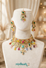 Rang-e-Noor Multicolor Kundan Choker Set | Artificial Gold-Plated Bridal Set with Semi-Precious Stones