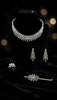 Niyoush Cascading Teardrop Diamond Cut Artificial Silver Set