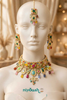 Rang-e-Noor Multicolor Kundan Choker Set | Artificial Gold-Plated Bridal Set with Semi-Precious Stones