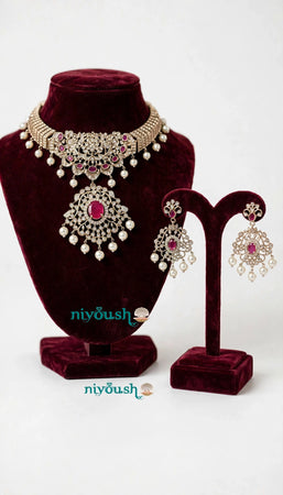 Noor Mahal - Ruby Royale Choker Set
