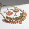 Gulabi Noor - Pink Artificial Kundan Choker Set with Earrings and Teeka | Meenakari Bridal Set