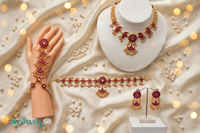 Ruby Blossom Bridal Set