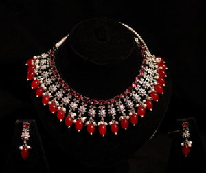 red jewellery-niyoush-bridal jewellery-bridal set