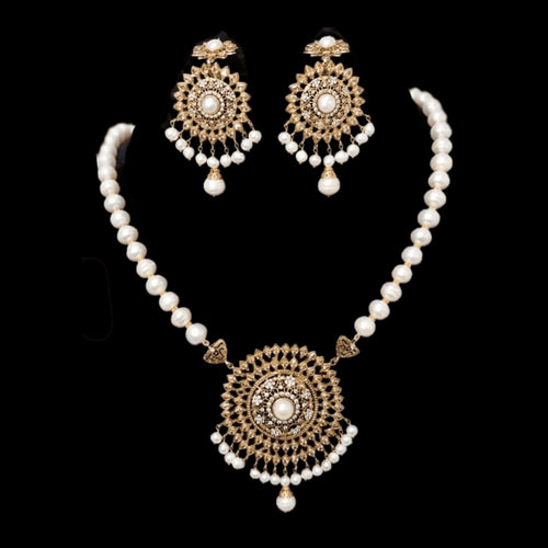 real pearl necklace-gold plating-silver jewellery-silver jewelry